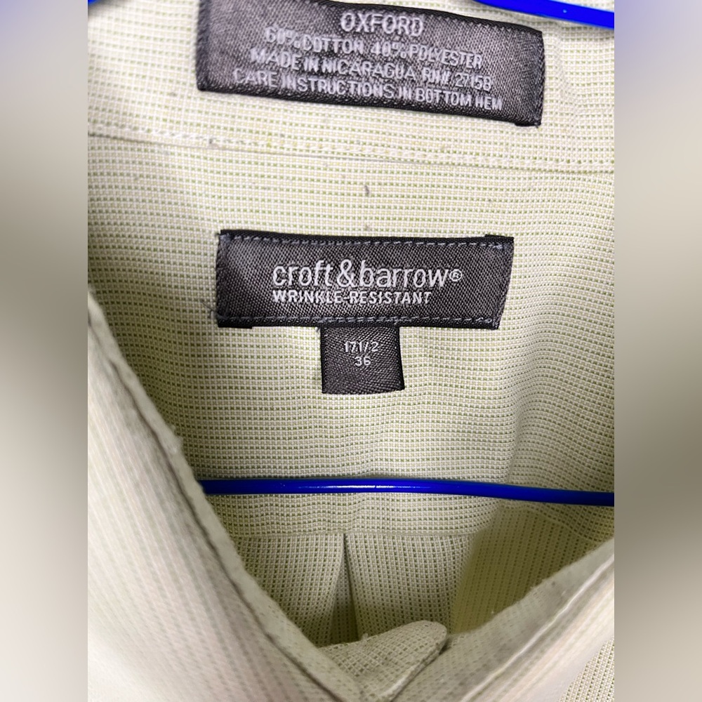 Gently used Male Dress Shirts Size 17/2 (XL) LIGHT GREEN